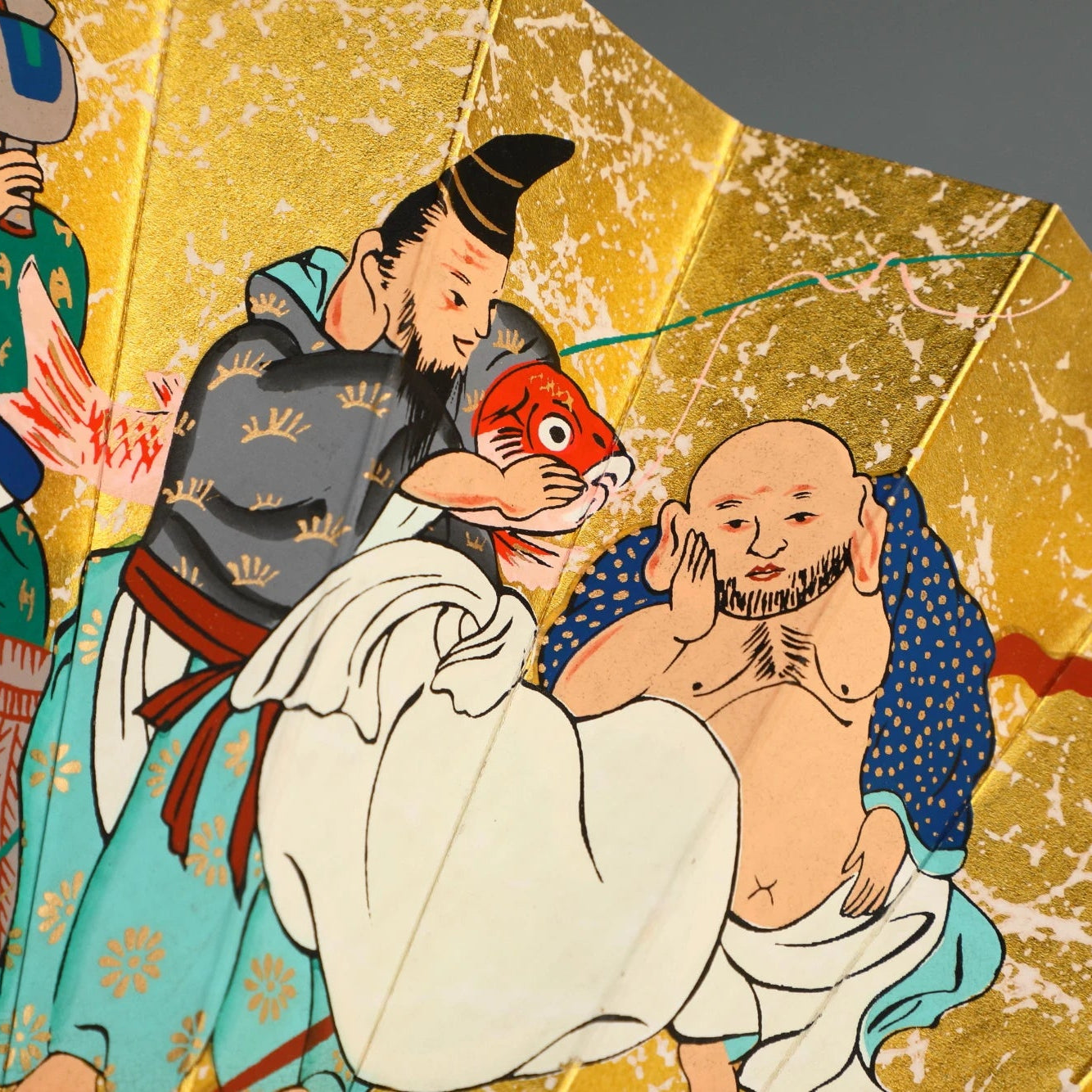 飾り扇|七福神と二羽の鶴 - 詳細2