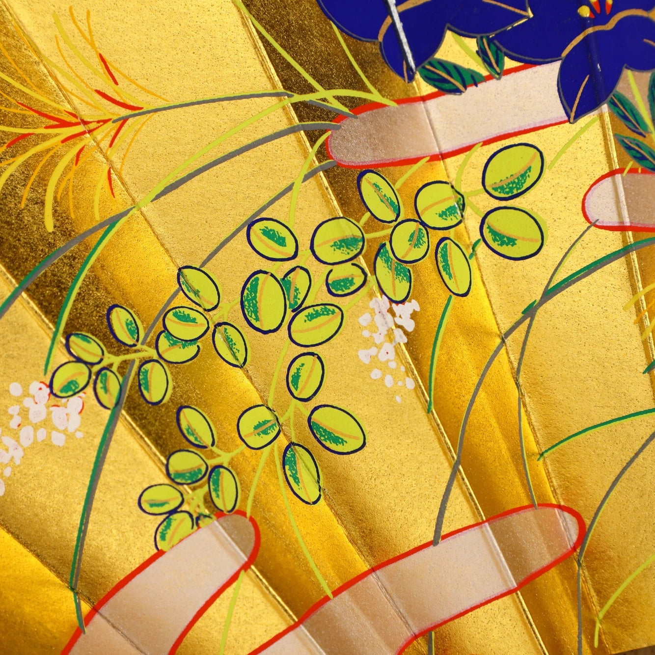 飾り扇|桜と秋の七草 - 詳細3