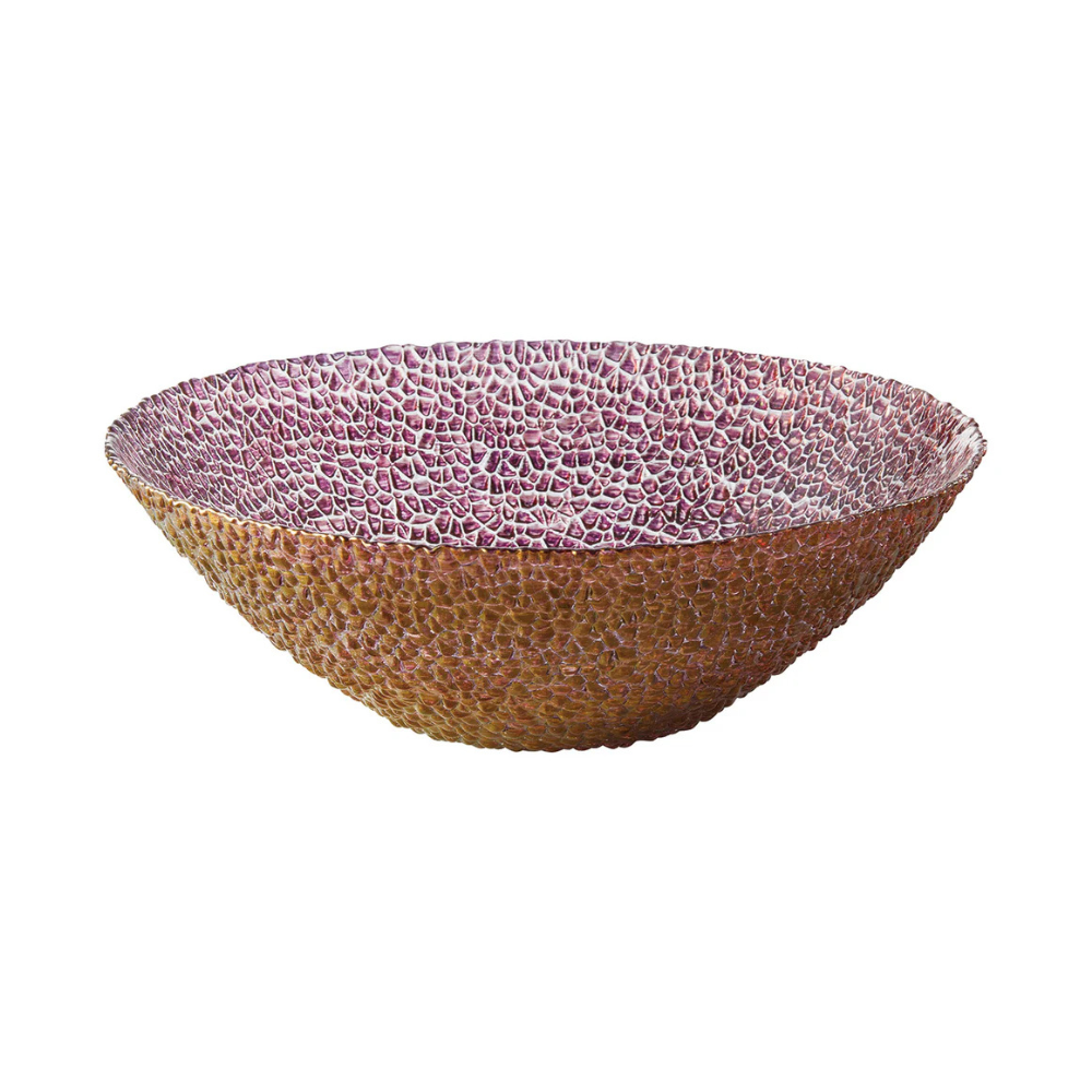 Glamour Gold Amethyst Jewel-Inspired Glass Bowl