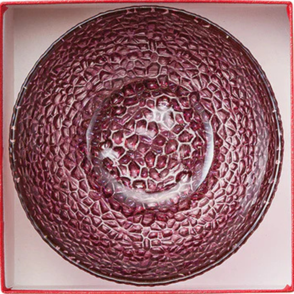 Glamour Gold Amethyst Jewel-Inspired Glass Bowl