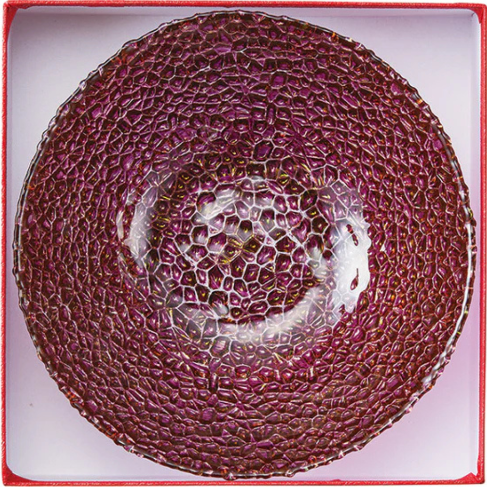Glamour Gold Amethyst Jewel-Inspired Glass Bowl