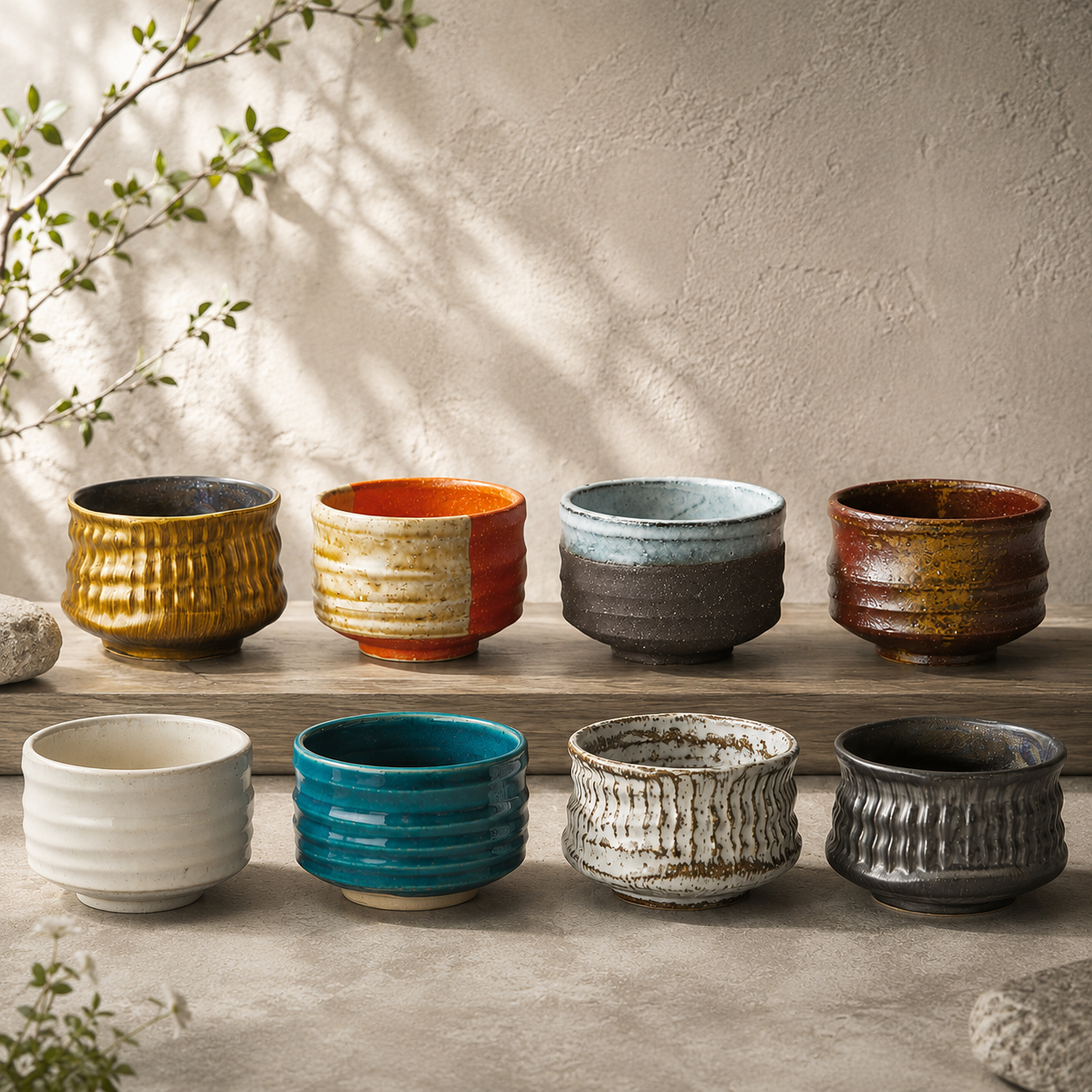Japanese Aesthetic Porcelain Matcha Bowl Collection