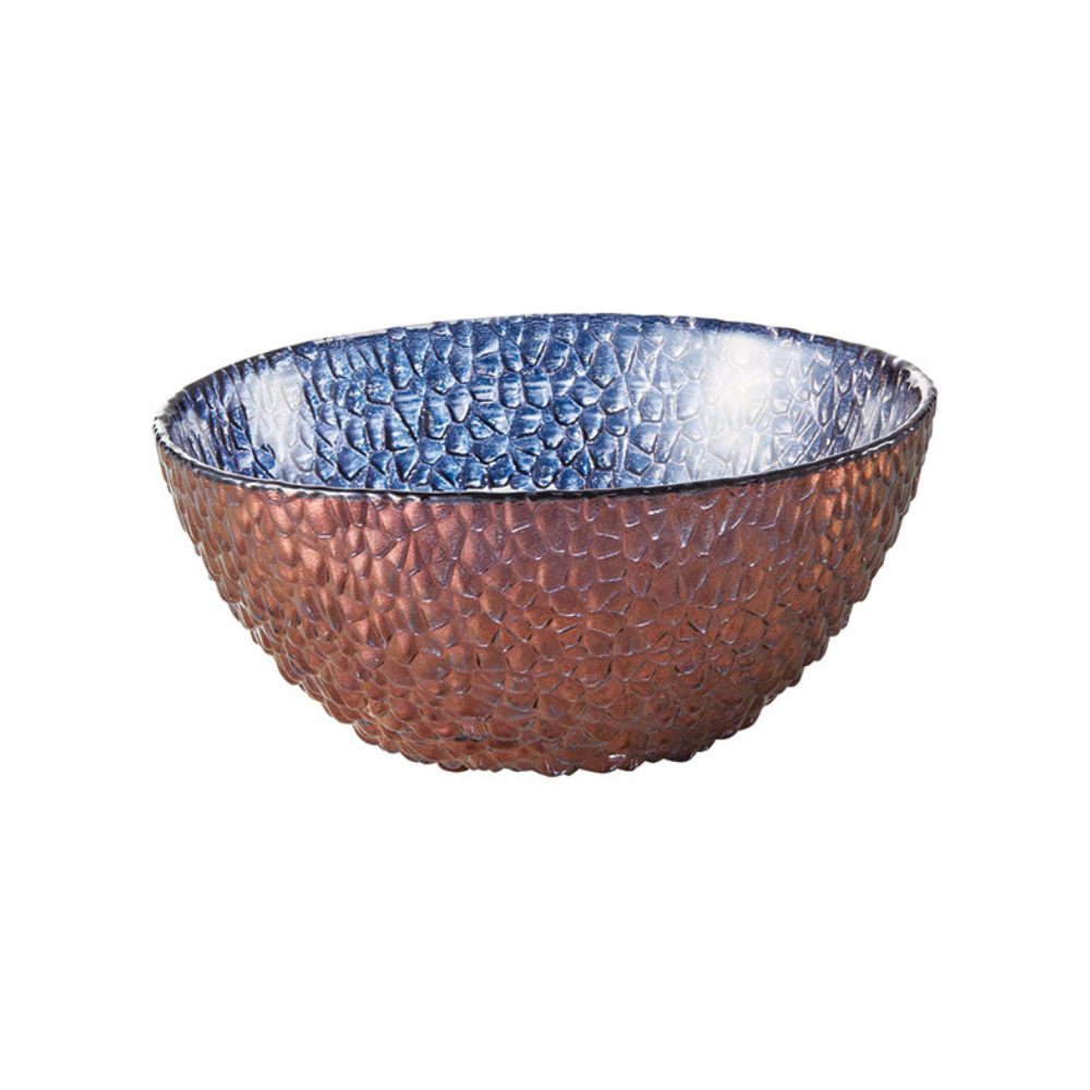 Glamour Bronze Sapphire Jewel-Inspired Glass Bowl