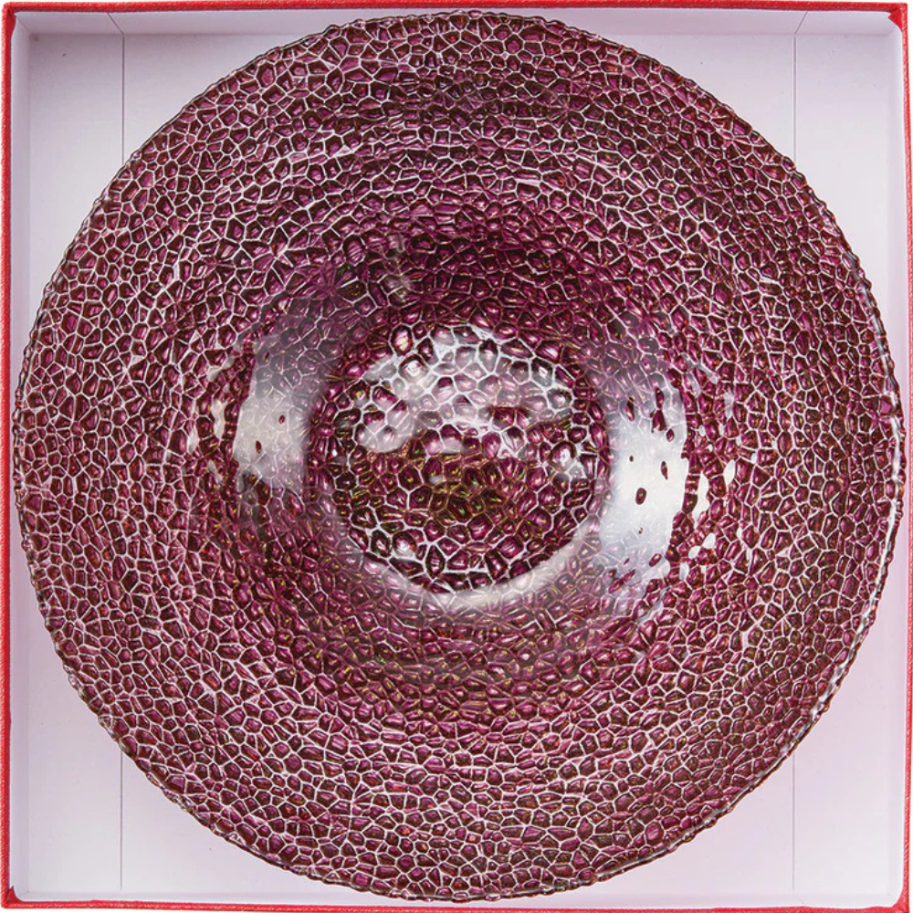 Glamour Gold Amethyst Jewel-Inspired Glass Bowl