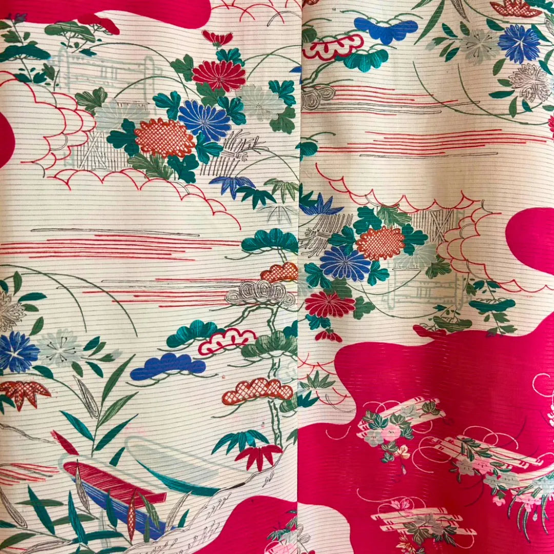 Kimono Dress｜Opera Pink Botanical A-Line Maxi Dress