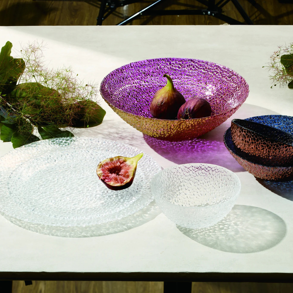Glamour Gold Amethyst Jewel-Inspired Glass Bowl