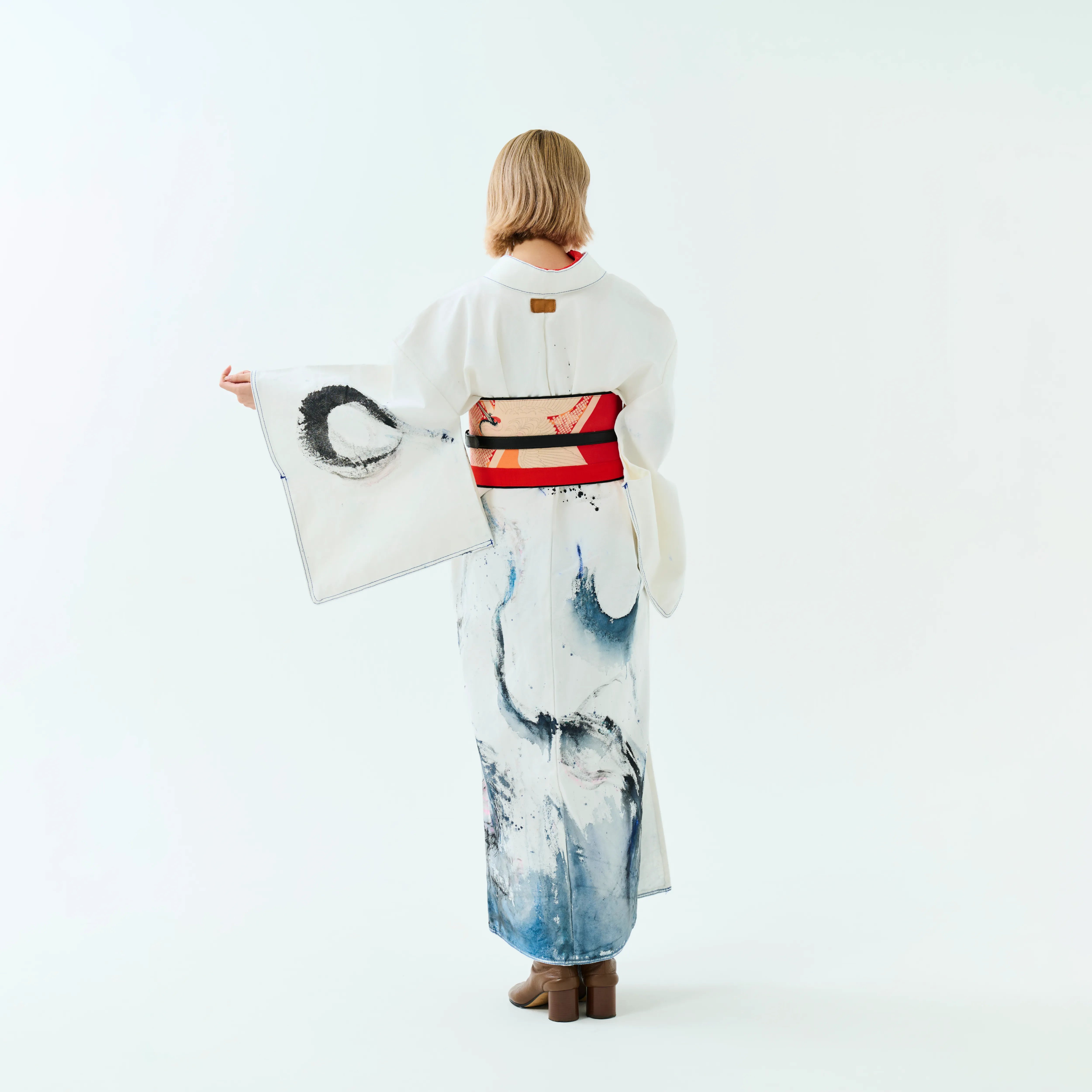 Denim Kimono sumi-e Art
