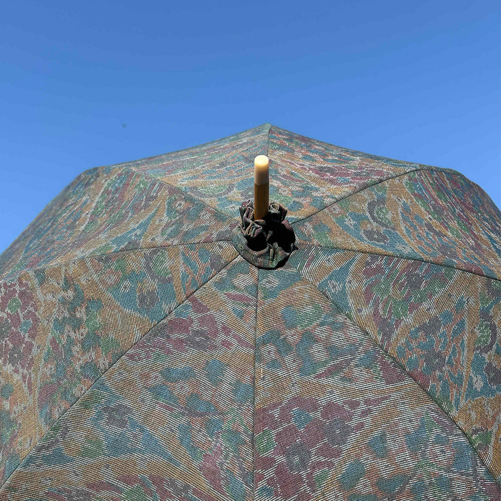 KIMONO Parasol | Handcrafted from a Kimono Fabric Bolt (Modern Pattern / Verdigris)